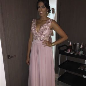 Couture Unique Bridemaid dress Rose Gold